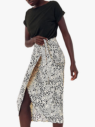 Oasis Contrast Leopard Print Dress, Multi Black