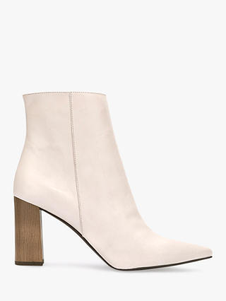 Mint Velvet Melanie Leather Pointed Ankle Boots, White