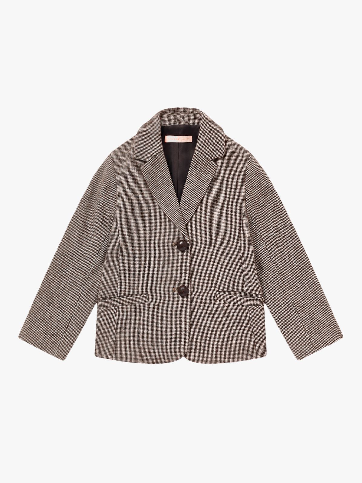 Jigsaw Girls' Puppytooth Smart Jacket, Soft Brown