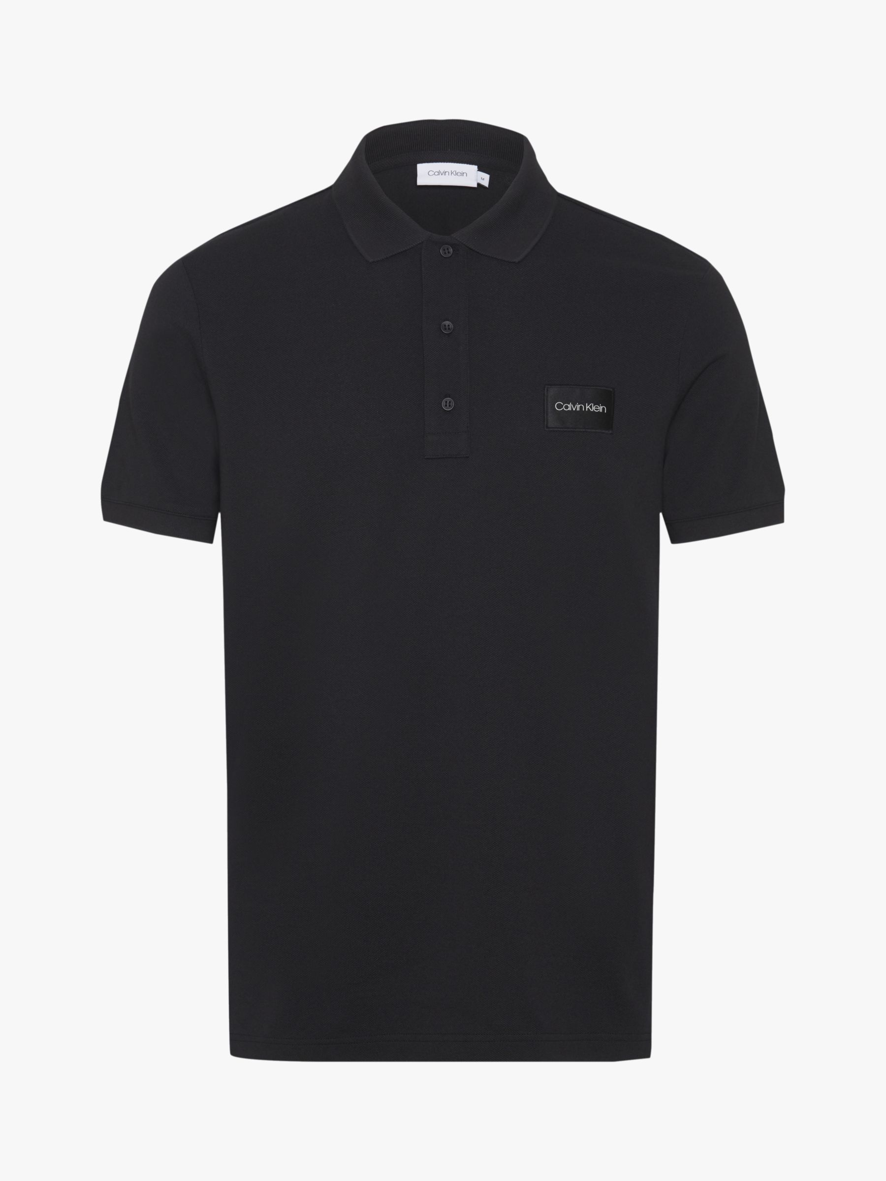 Calvin Klein Pique Contrast Logo Polo Shirt, Calvin Black