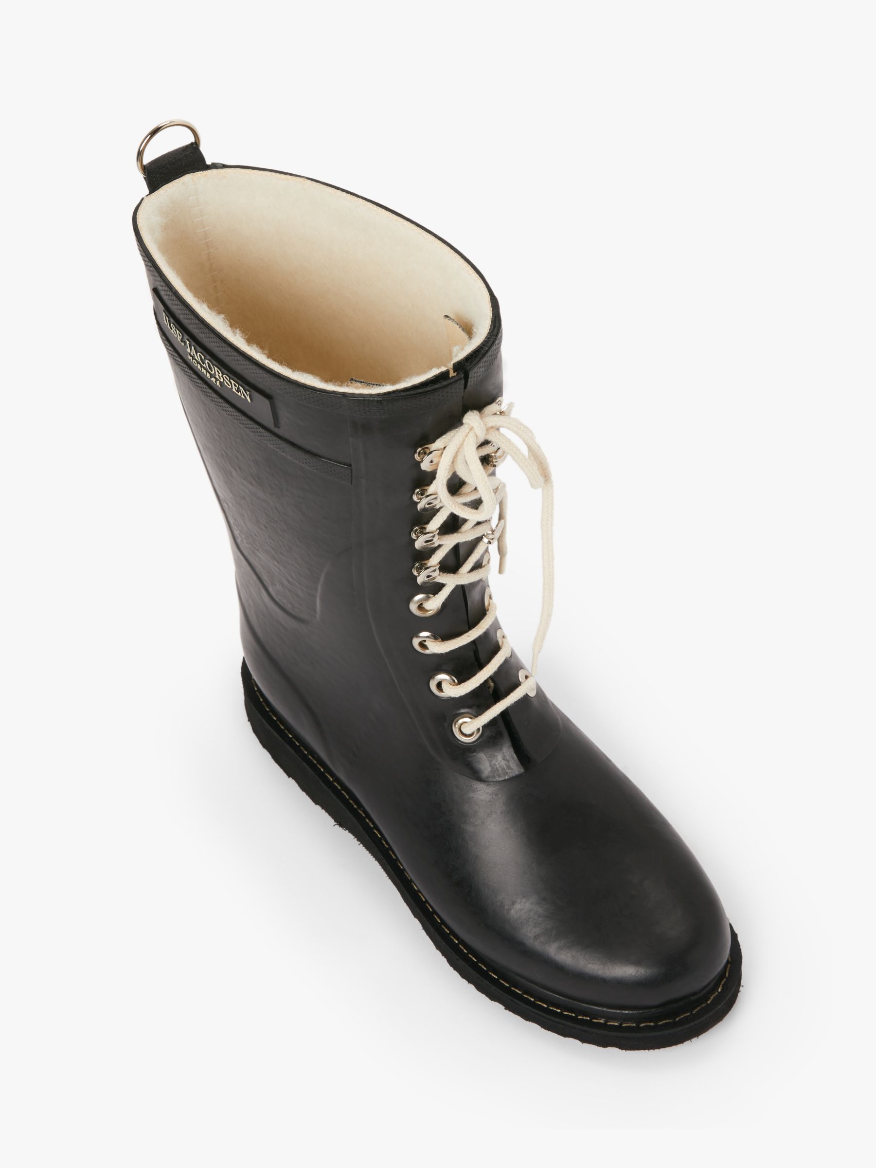 Ilse Jacobsen Hornbæk 3/4 Rubber Lace Up Calf Boots at John Lewis ...