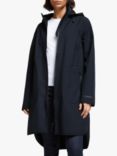 Ilse Jacobsen Hornbæk 3/4 Length Detachable Hood Raincoat, Dark Indigo
