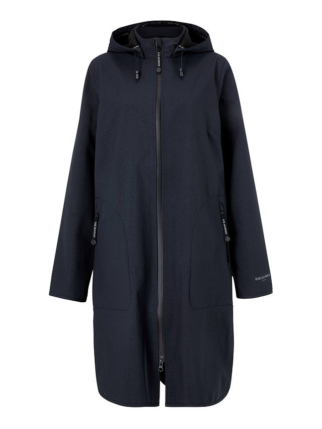 Ilse Jacobsen Hornbæk 3/4 Length Detachable Hood Raincoat, Dark Indigo