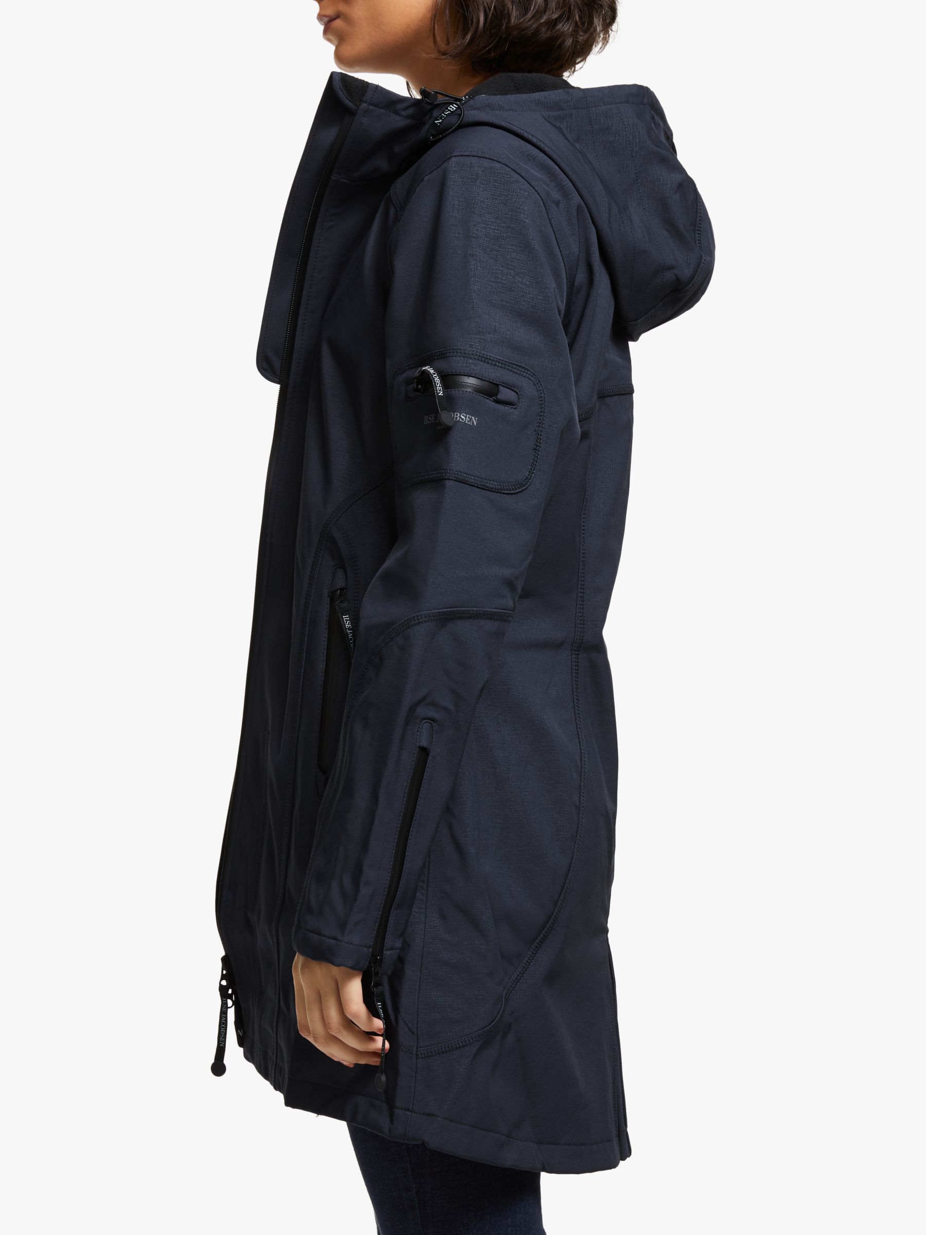 Buy Ilse Jacobsen Hornbæk 3/4 Length Raincoat, Indigo Online at johnlewis.com
