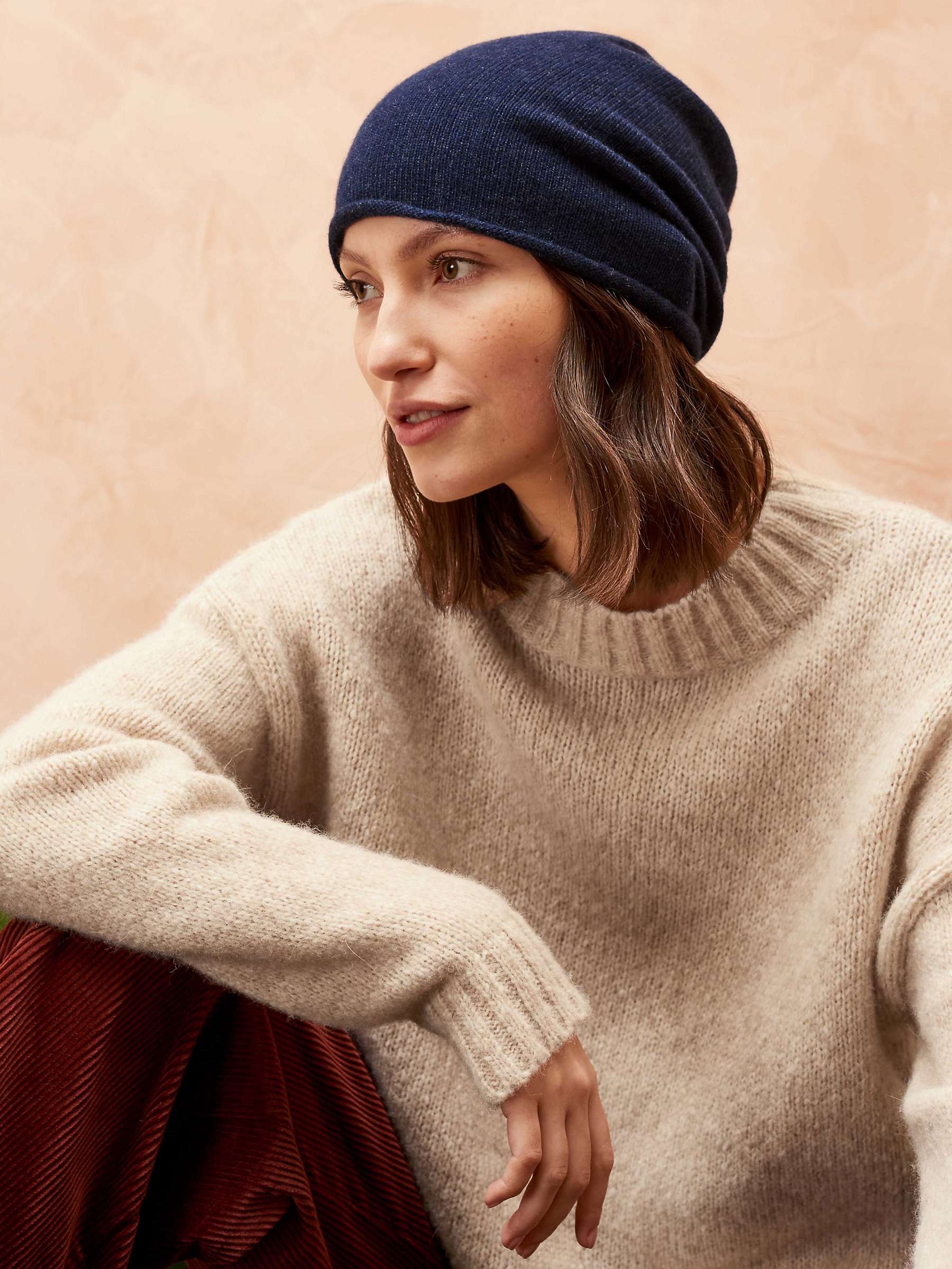 Buy Brora Cashmere Slouchy Beanie Hat Online at johnlewis.com