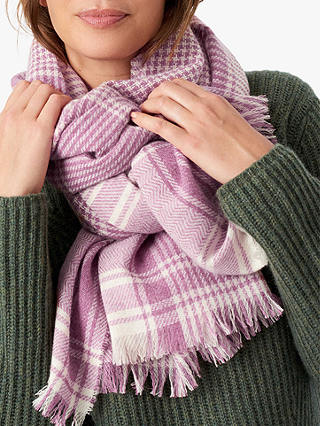 Brora Cashmere Houndstooth Check Stole Scarf