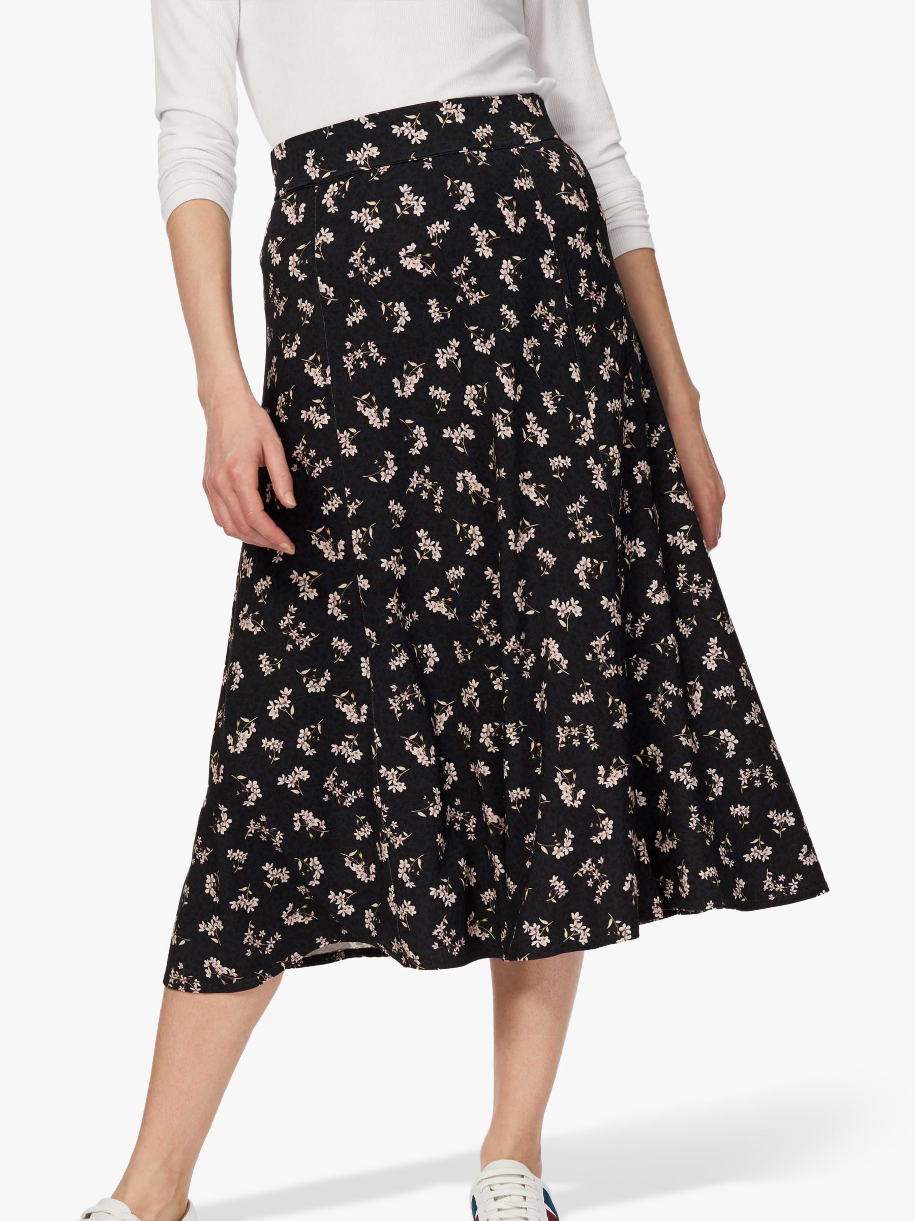 Brora Liberty Jersey Skirt, Navy/Multi