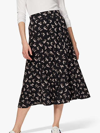 Brora Liberty Jersey Skirt, Navy/Multi