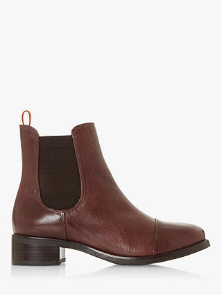 Bertie Pack Leather Block Heeled Ankle Boots, Burgundy