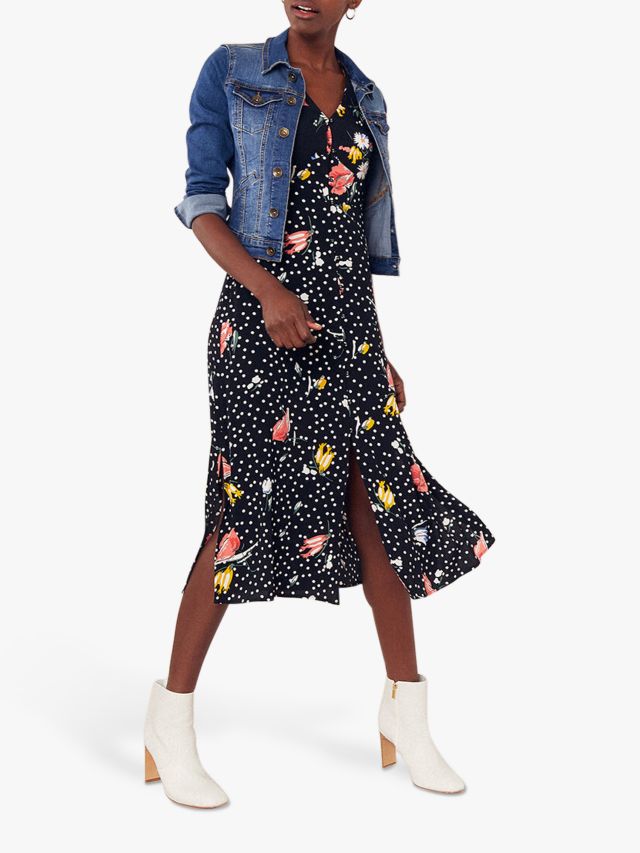 Oasis patched cheap spot midi dress