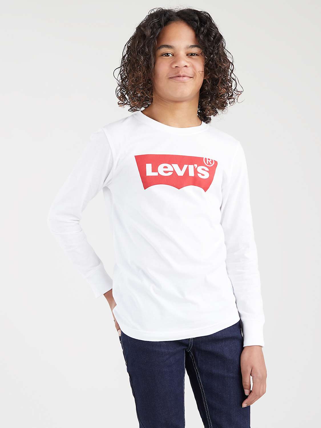 Levi's Kids' Bat Logo T-Shirt, White at John Lewis & Partners
