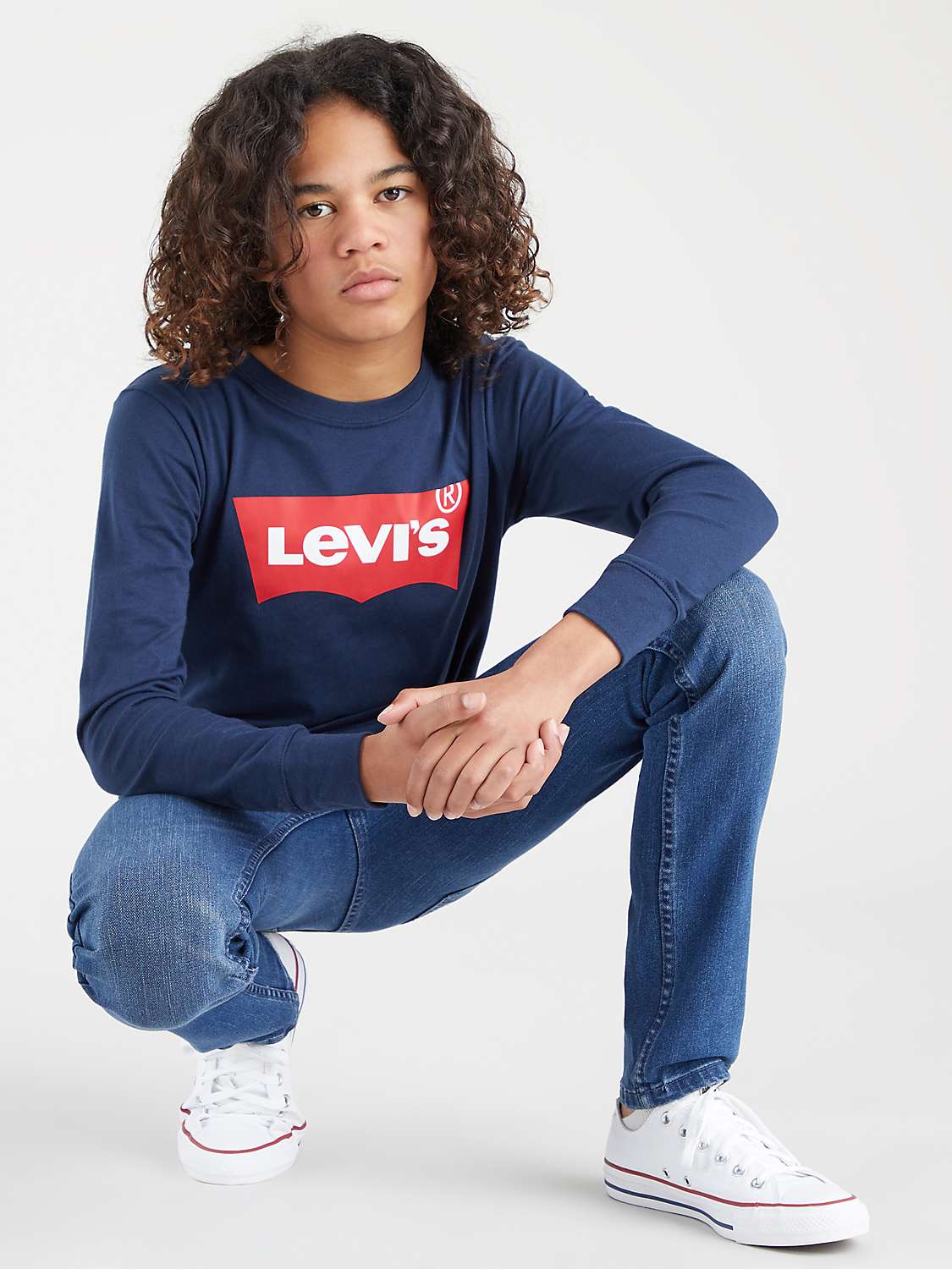 Buy Levi's Kids' Long Sleeve Bat Logo T-Shirt Online at johnlewis.com