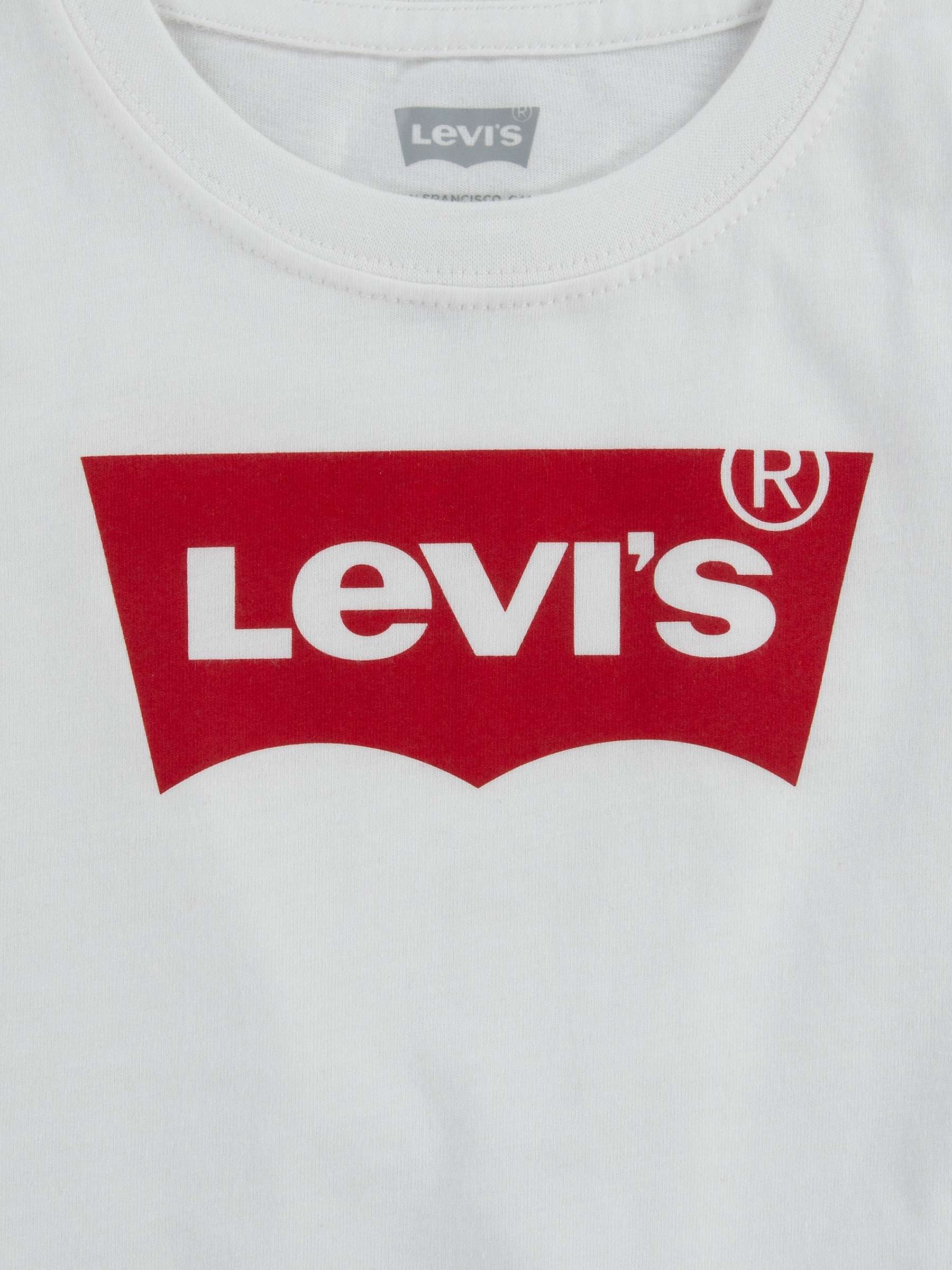 Buy Levi's Kids' Short Sleeve Bat Logo T-Shirt, White Online at johnlewis.com