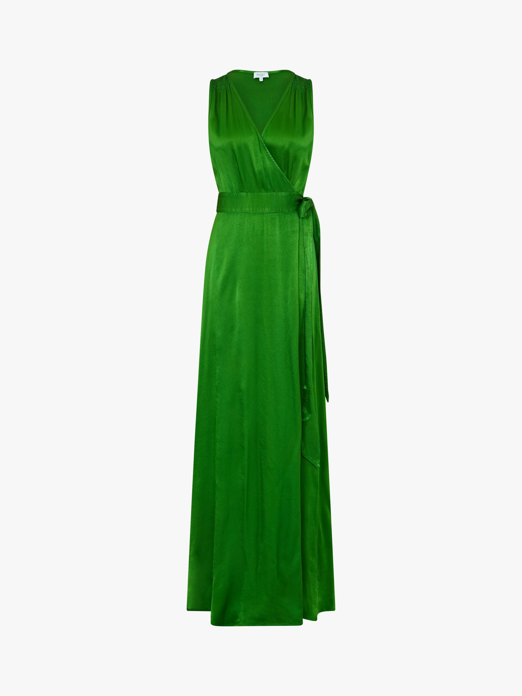 bright green satin dress