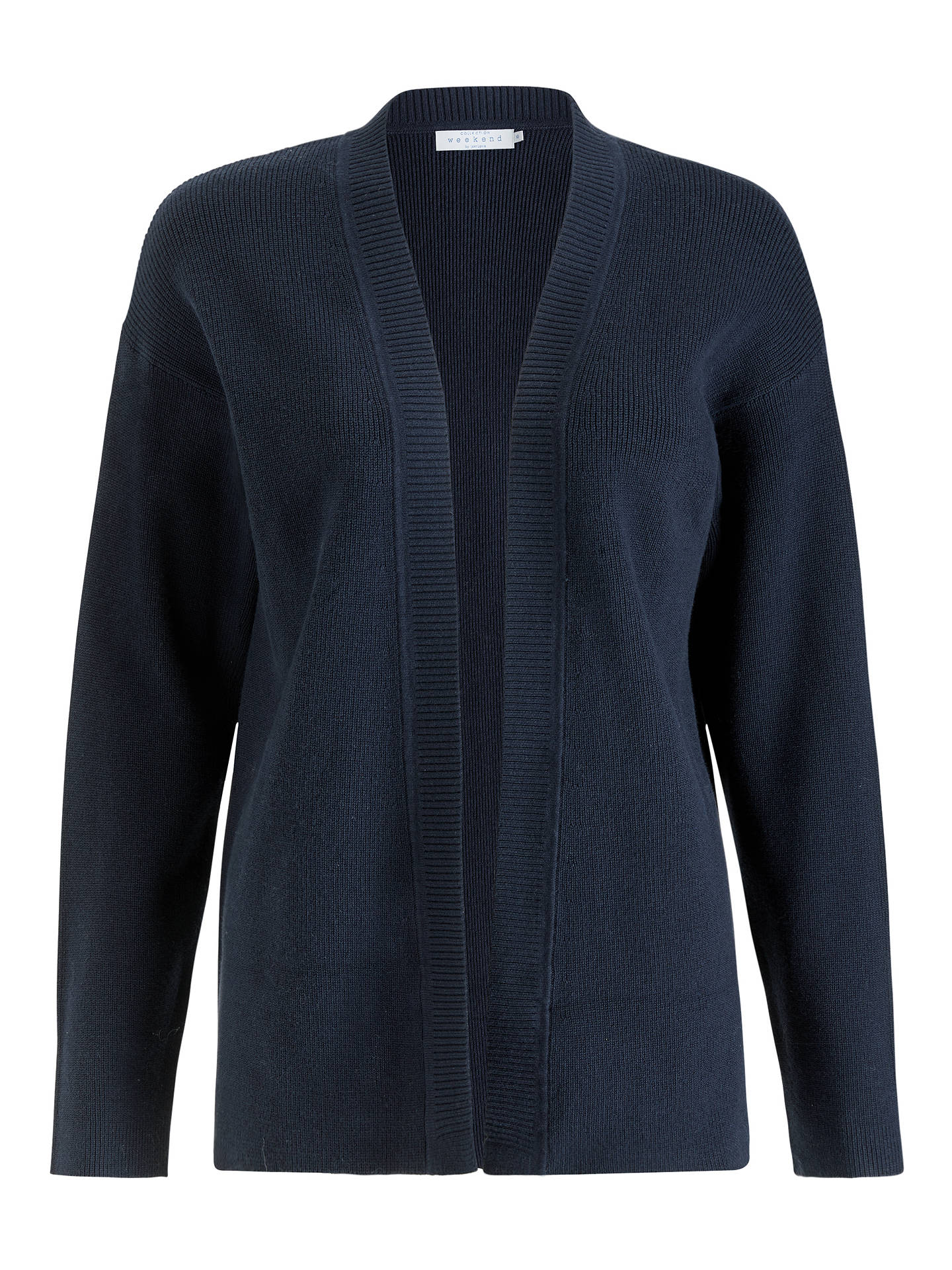Collection WEEKEND by John Lewis Cotton Edge to Edge Cardigan, Navy at ...