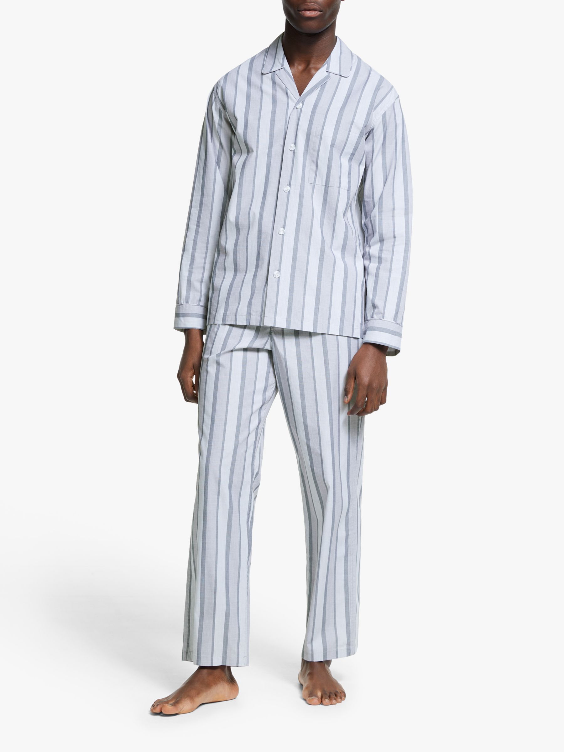 John Lewis & Partners Multi Stripe Organic Cotton Pyjama Set, Multi at ...