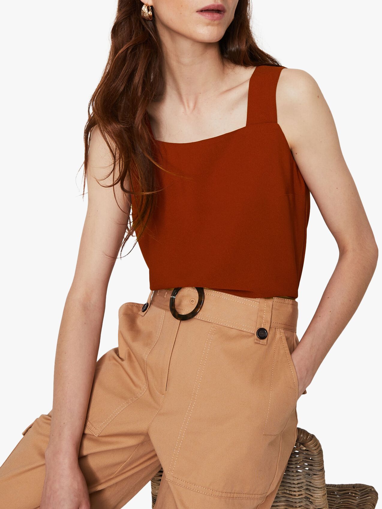 Warehouse Square Neck Shell Top