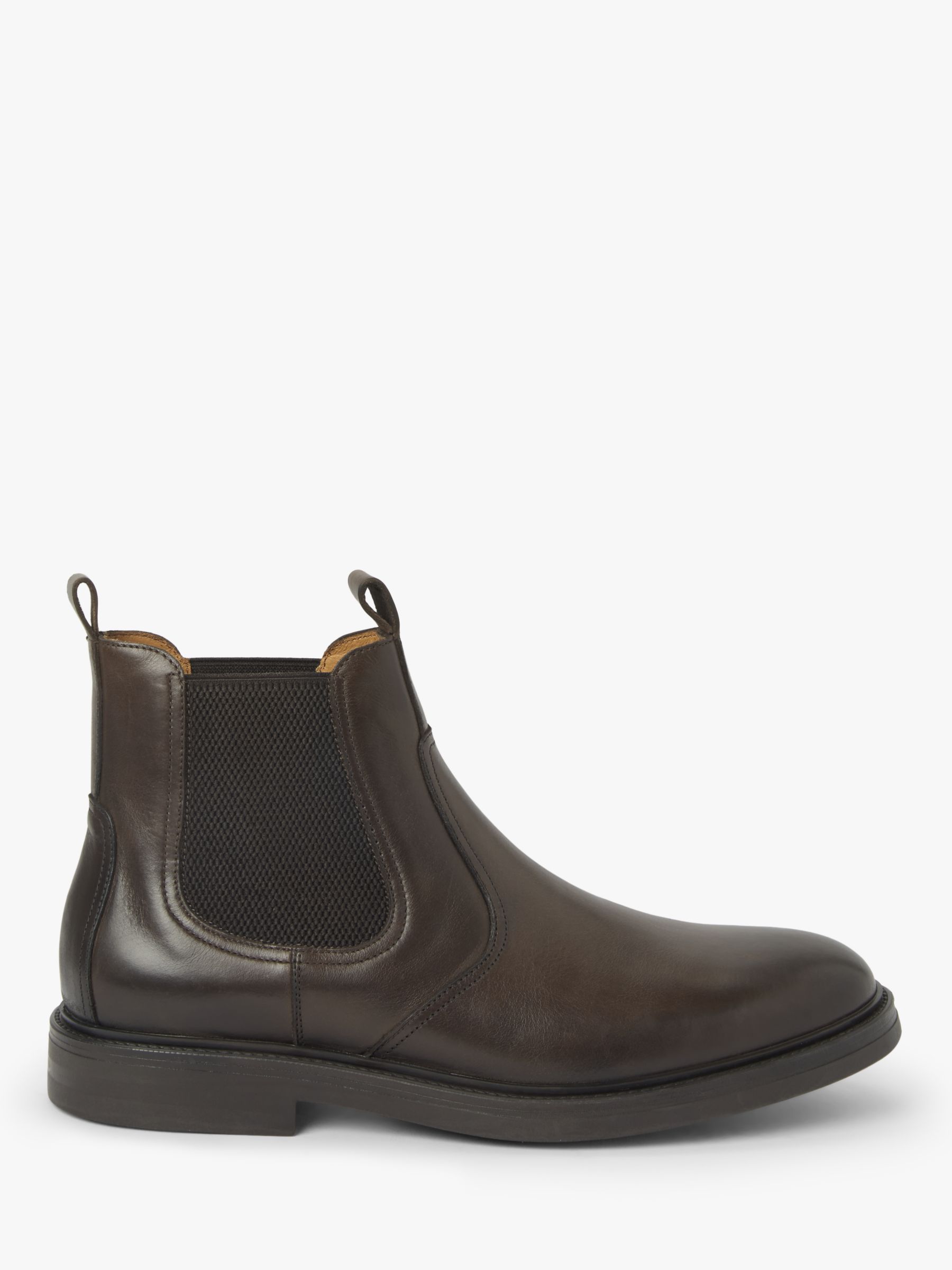 John Lewis & Partners Stiles Leather Chelsea Boots, Brown at John Lewis ...