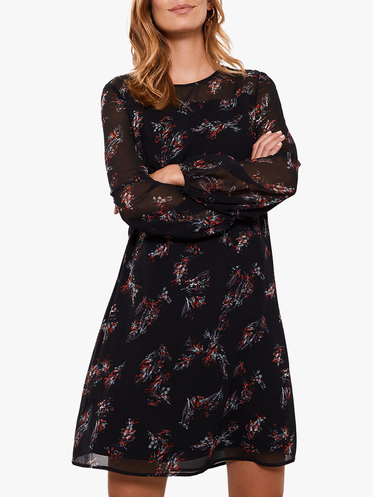 mint velvet black embroidered floral wrap dress