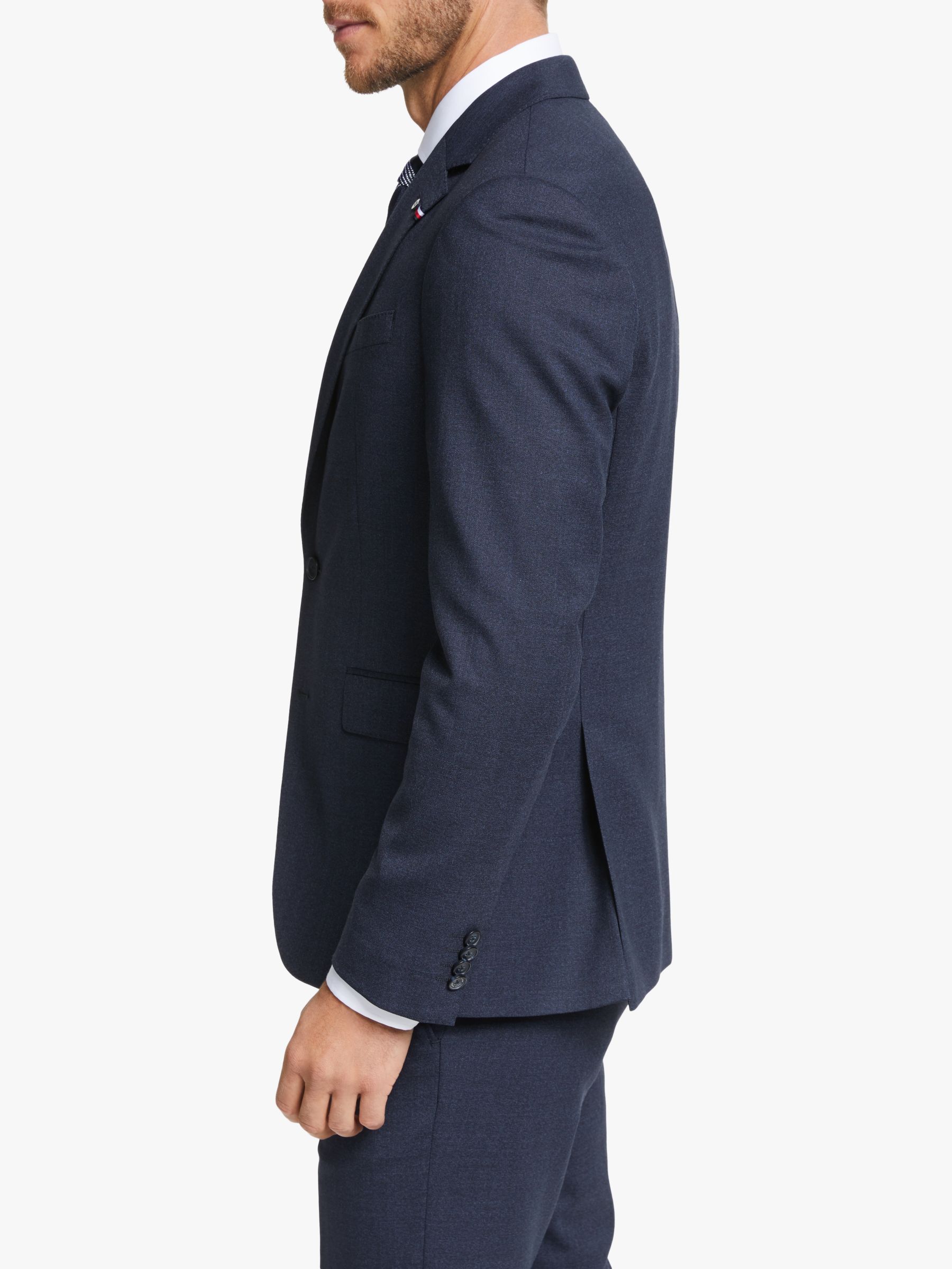Tommy Stretch Wool Slim Fit Two Piece Suit, Navy, 38R