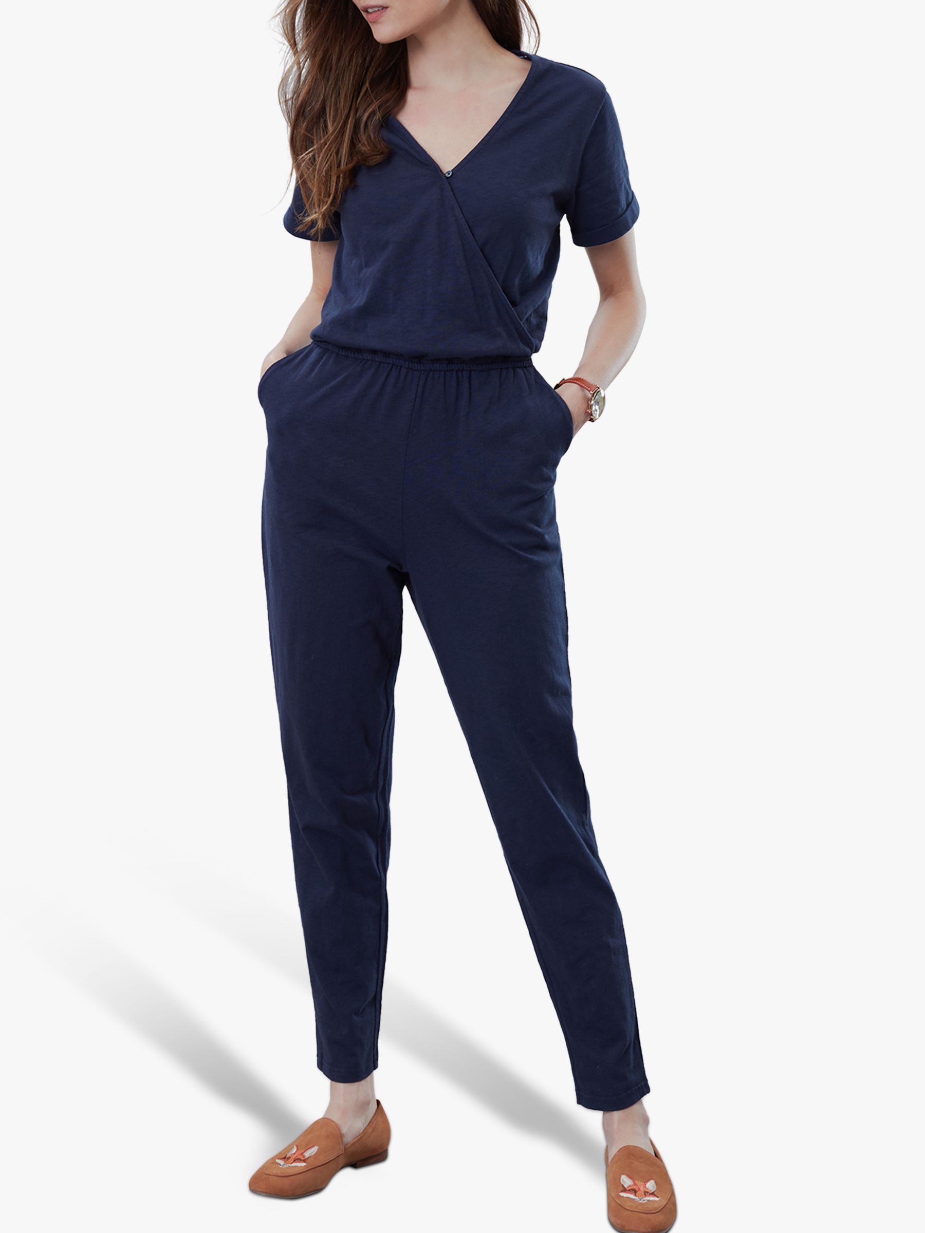 Joules Antonia Jersey Cotton Jumpsuit, French Navy