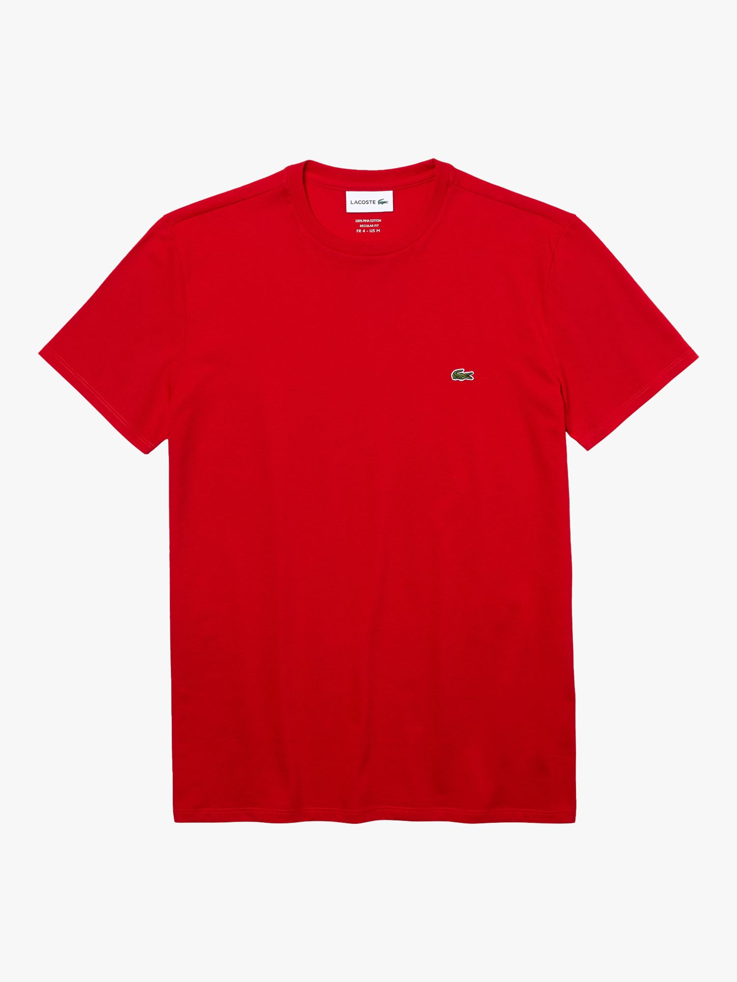 Lacoste Pima Crew Neck T-Shirt, Red, S