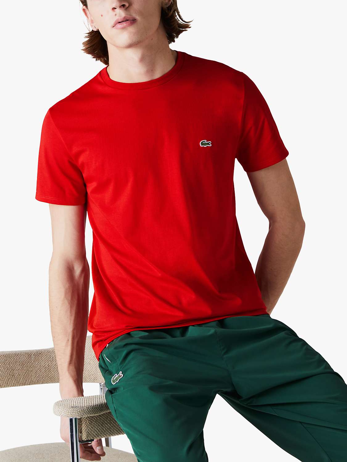 Buy Lacoste Pima Crew Neck T-Shirt Online at johnlewis.com