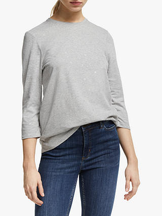 Collection WEEKEND by John Lewis Foil Flower Top, Grey/Silver