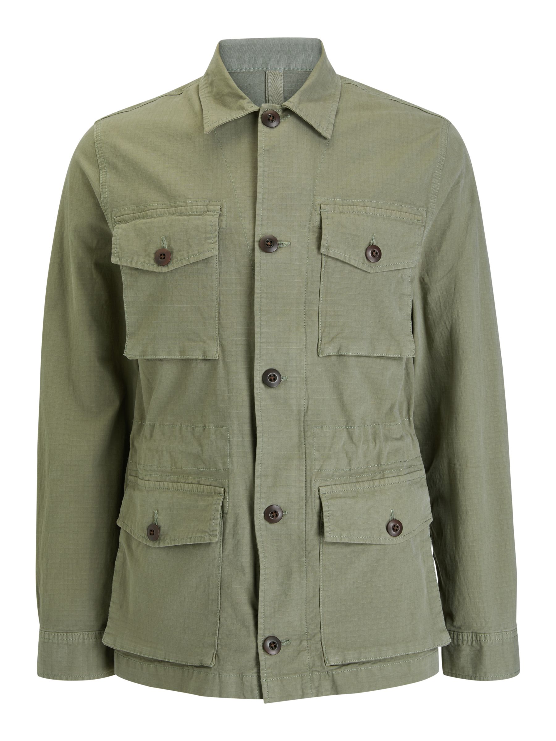John Lewis & Partners Garment Dye Ripstop M-65 Field Jacket, Olive, S