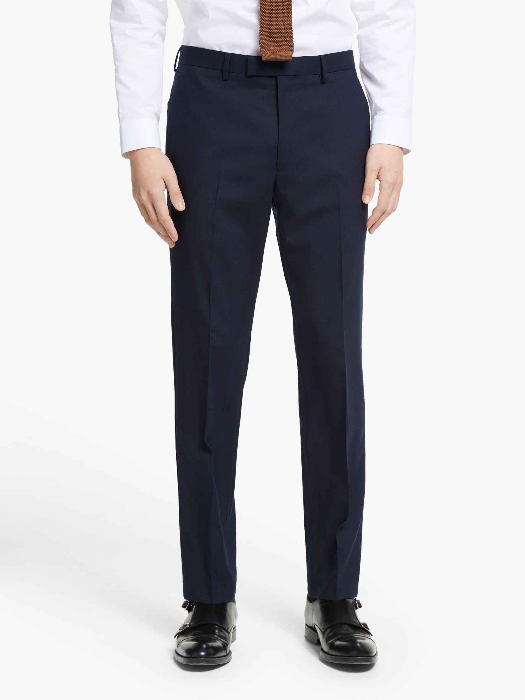 Kin Bengaline Wool Slim Fit Suit Trousers, Navy at John Lewis & Partners