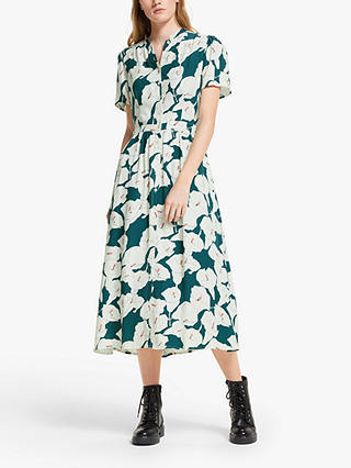 Somerset by Alice Temperley Peacock Lily Print Shirt Dress, Green