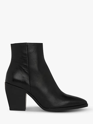 Whistles Grove Western Leather Ankle Boots, Black