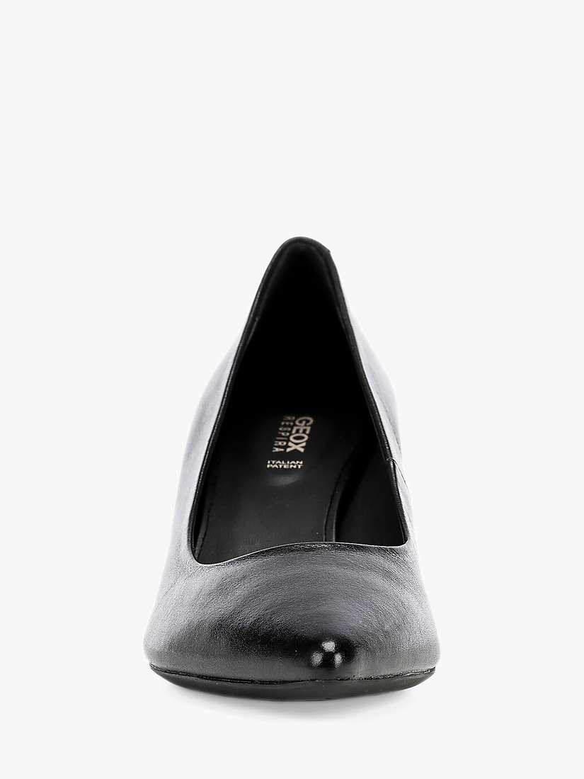Buy Geox Women's Bibbiana Leather Court Shoes, Black Online at johnlewis.com