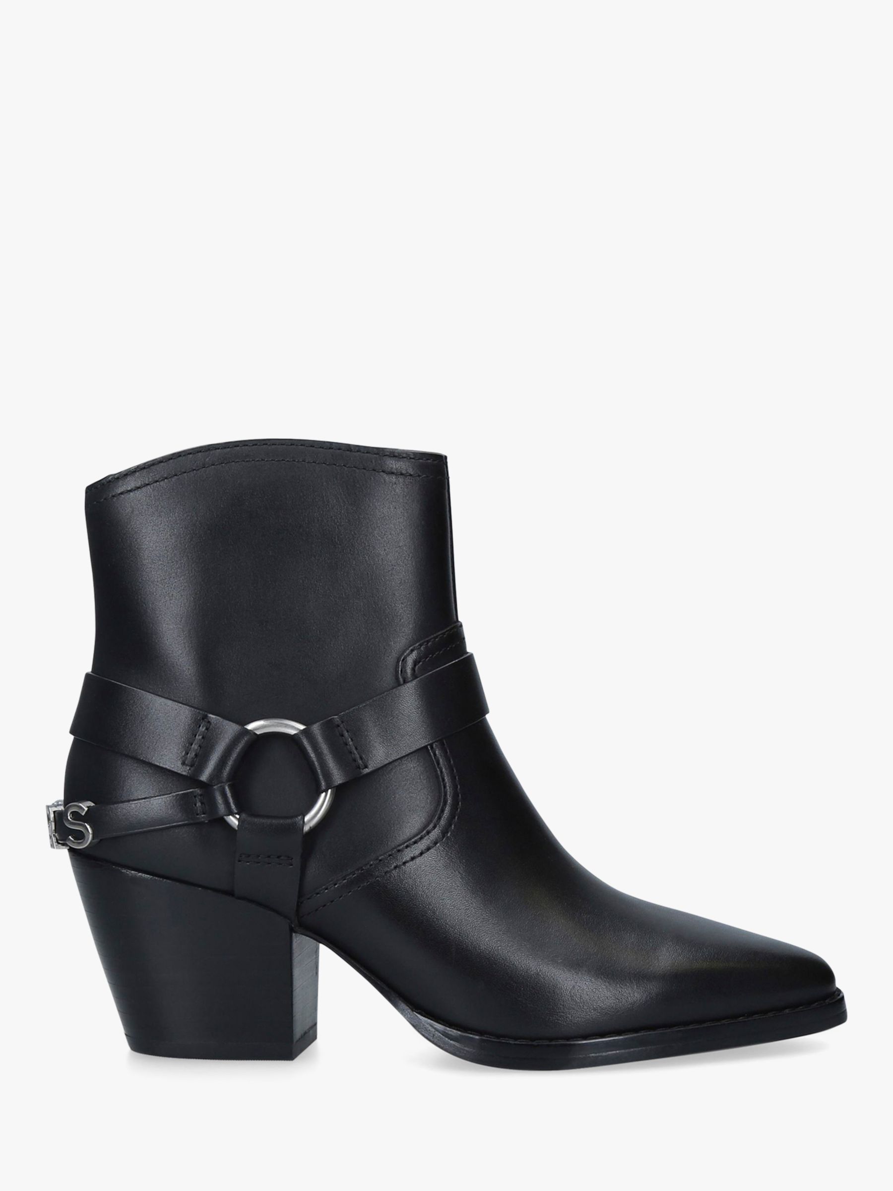MICHAEL Michael Kors Goldie Leather Moto Ankle Boots, Black