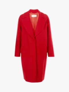 Hobbs Jane Wool Blend Coat, Deep Red, 10
