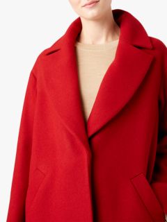 Hobbs Jane Wool Blend Coat, Deep Red, 10