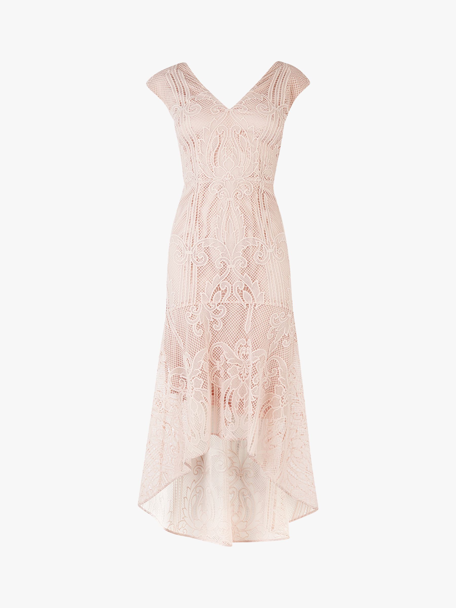 Coast Lace Peplum Dress, Blush