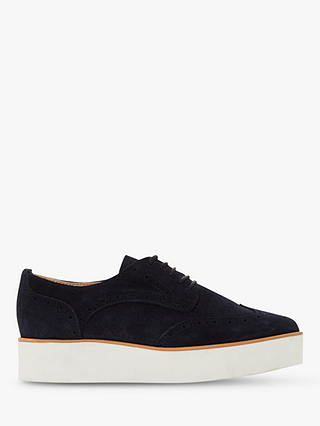 Dune Fraser Suede Lace Up Trainers, Navy