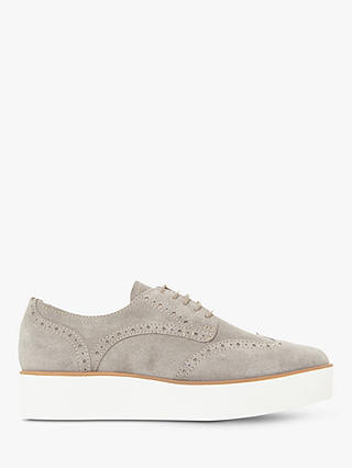 Dune Fraser Suede Lace Up Trainers, Grey