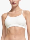 John Lewis ANYDAY Paige Non Wired Ribbed Crop Top Bra, White