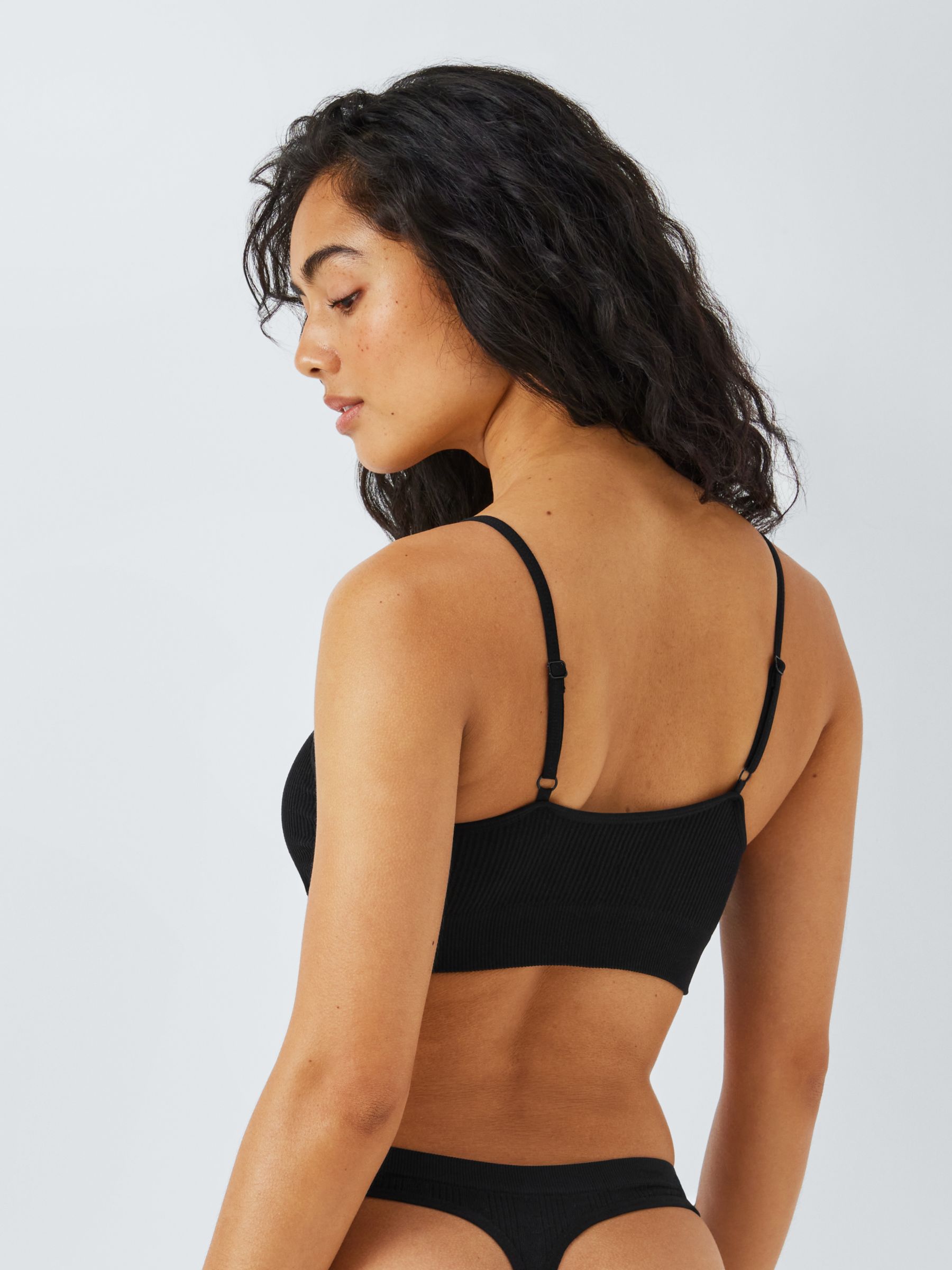 John Lewis ANYDAY Avery Non-Wired Lace Bra, Black at John Lewis