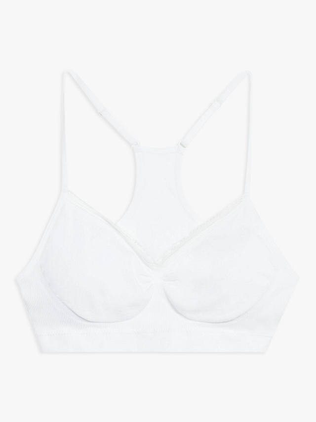 John Lewis ANYDAY Gentle Support April Seamfree Cropped Bra, White at ...