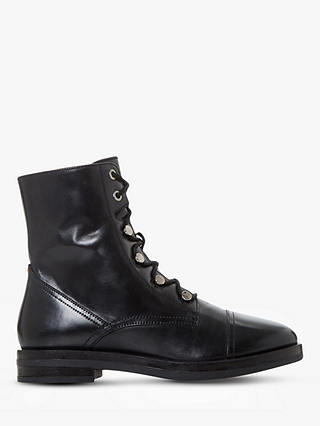 Bertie Peplume Leather Ranger Ankle Boots