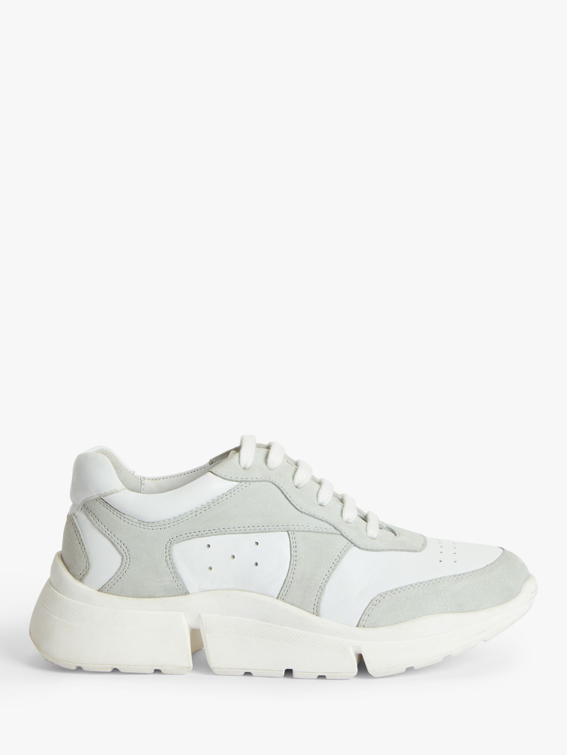 Kin Earnell Chunky Leather Trainers, White