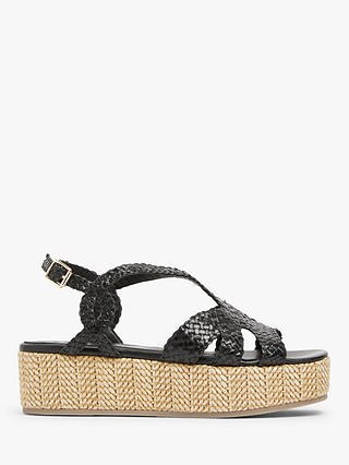 AND/OR Laine Leather Woven Flatform Sandals