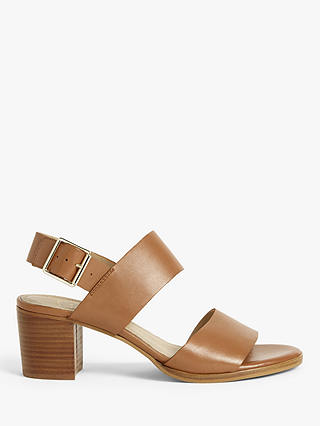 John Lewis & Partners Jessica Leather Stacked Heel Sandals