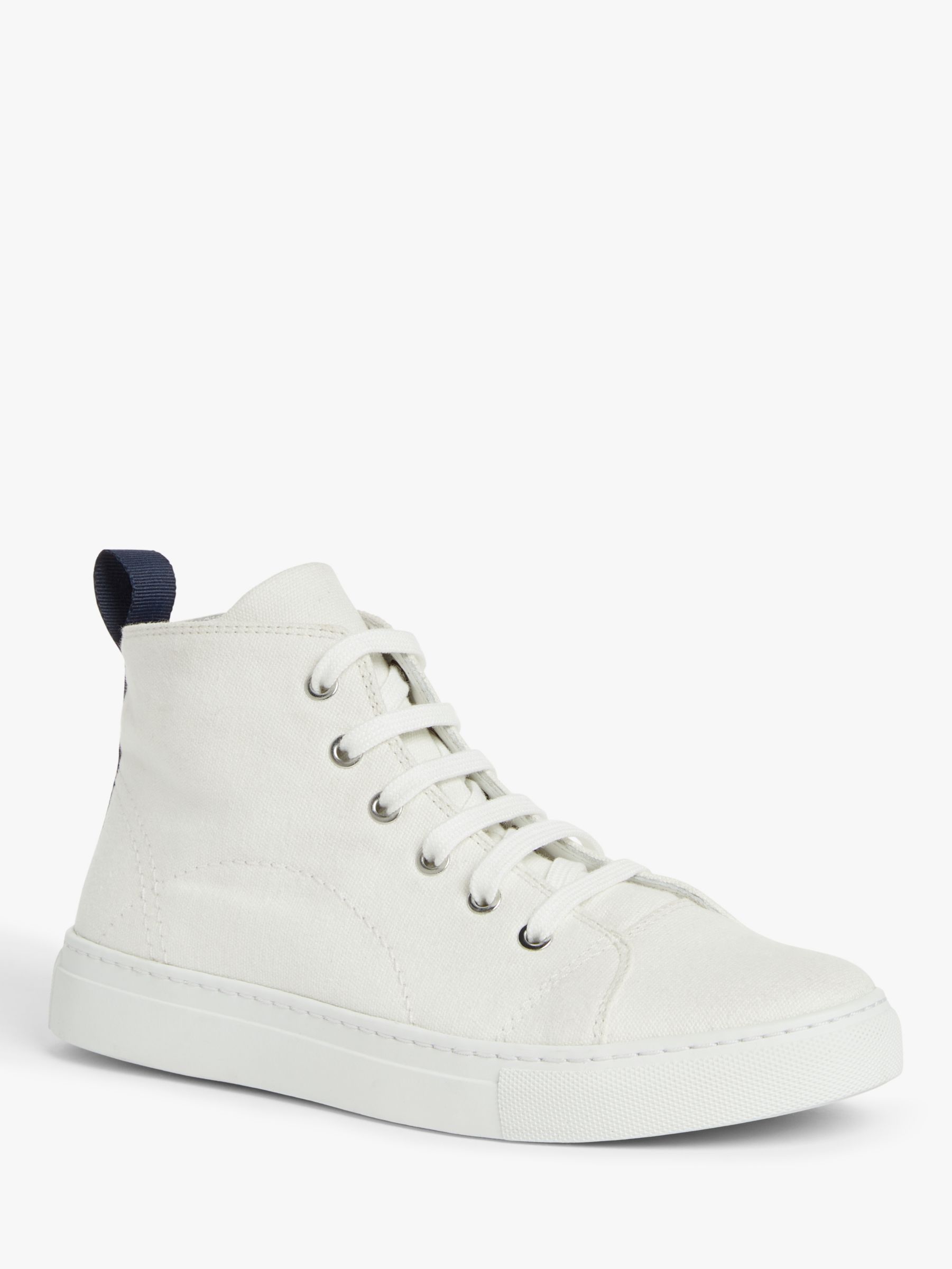 Kin Eain Canvas Lace Up Hi Top Trainers, White