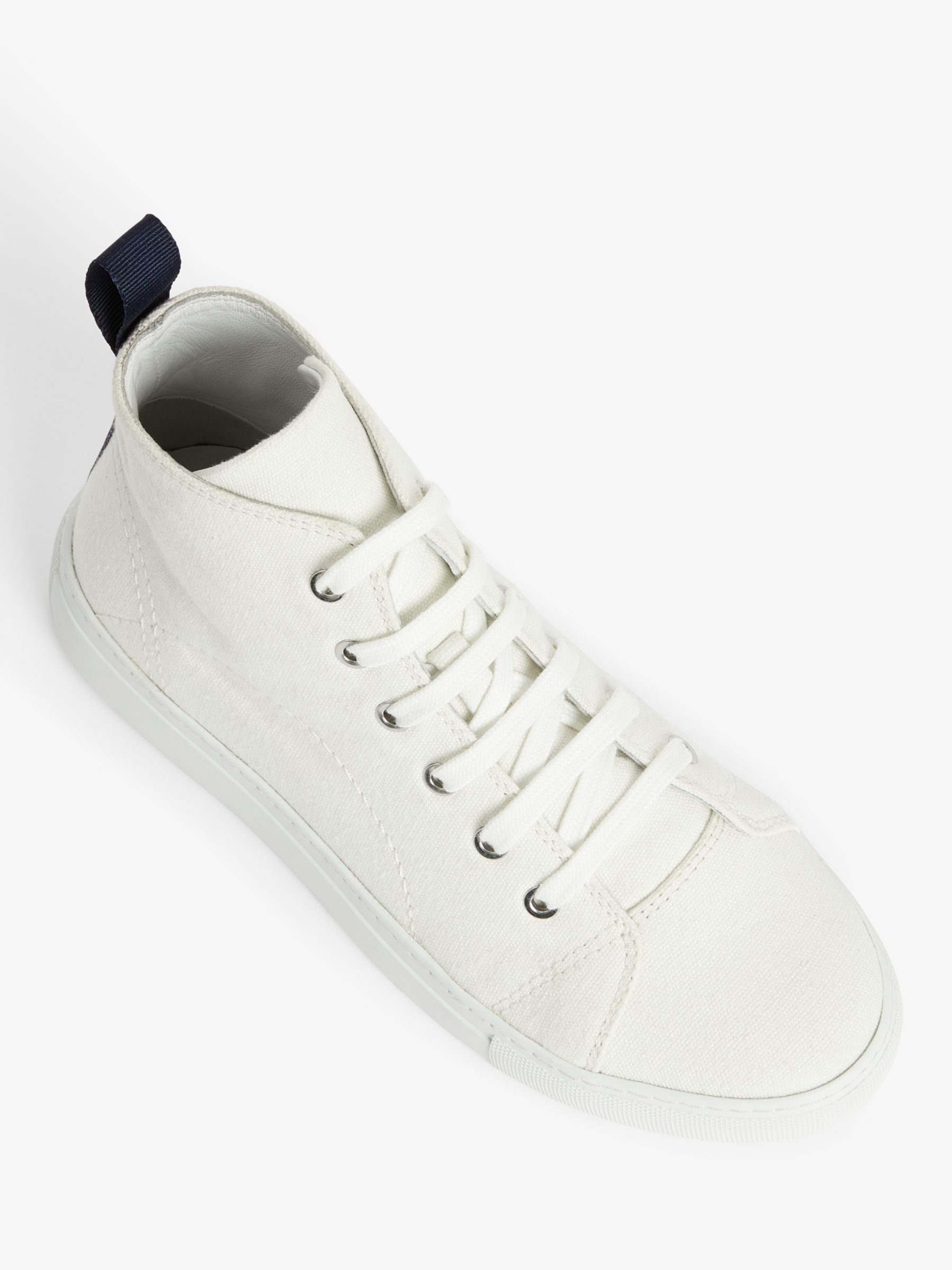 Kin Eain Canvas Lace Up Hi Top Trainers, White