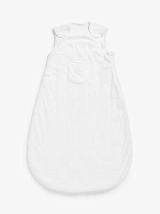 John Lewis & Partners Savanna Elephant Velour Baby Sleeping Bag, 1 Tog, White