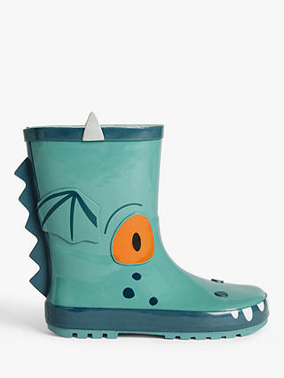 Excitable Edgar Children's 3D Wellington Boots, Green